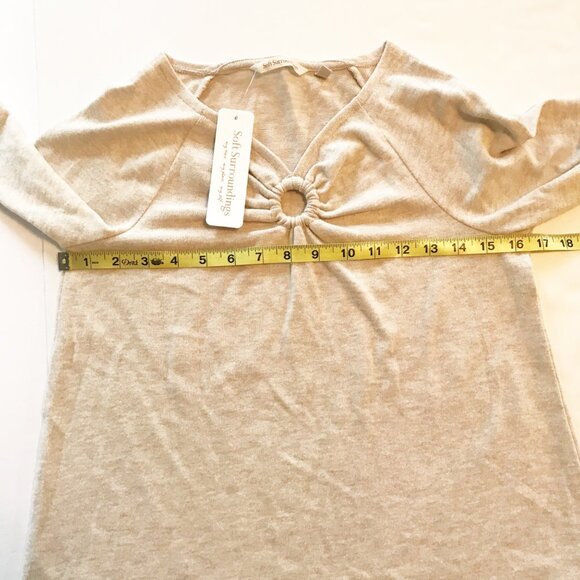 SOFT SURROUNDINGS Cecelia Top Oatmeal Heather Long Sleeve Sweater NWT Womens XS - Picture 8 of 9